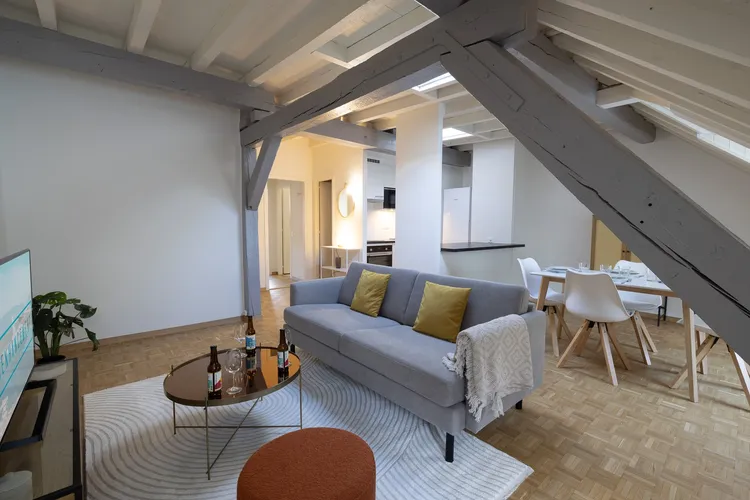 Beautiful one bedroom located under the roofs of Avenue Soret in Geneva Interior 1